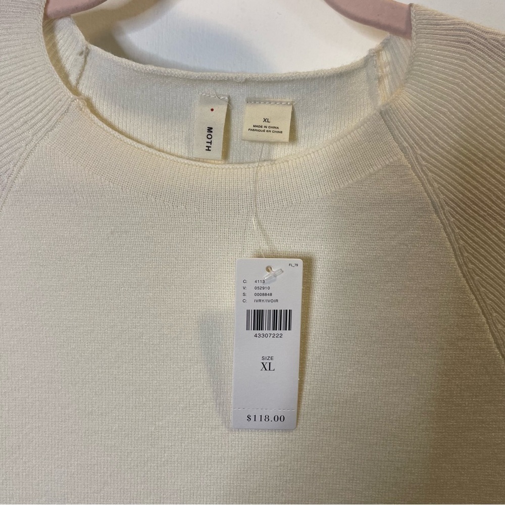 Anthropologie Moth Chester Bell Sleeve Knit Sweater Mini Dress Cream XL NWT - Picture 7 of 8
